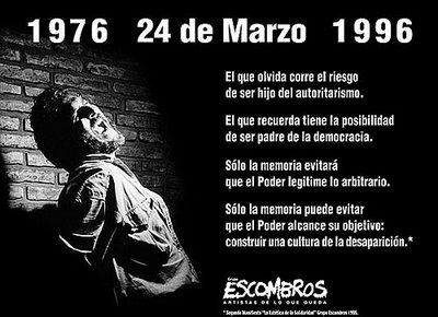 A 20 aos del golpe del 24 de marzo de 1976.