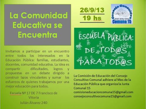 Convocatoria en Defensa de la Escuela Pblica